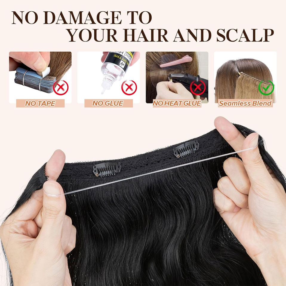 S-noilite Wire In Human Hair E - đánh giá và giá Invisible Tape In Extensions Real Hair