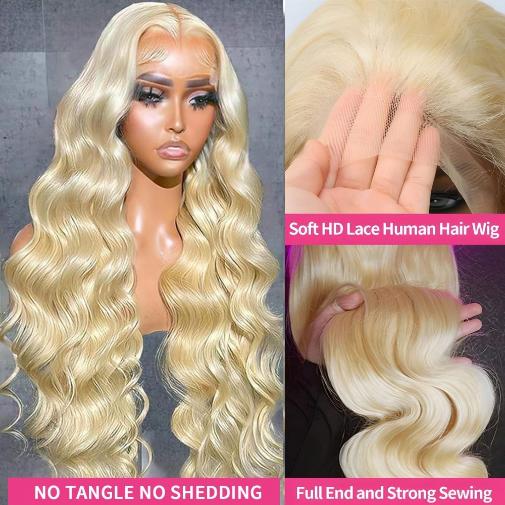 200% 250% Density 613 Blonde L - đánh giá và giá 613 Blonde Body Wave Lace Front Wig