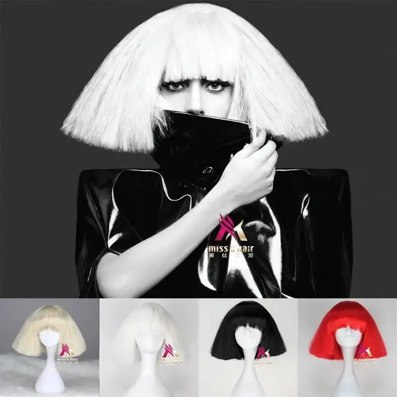 Black Lady Gaga Wig Blonde Whi - đánh giá và giá Synthetic Wigs