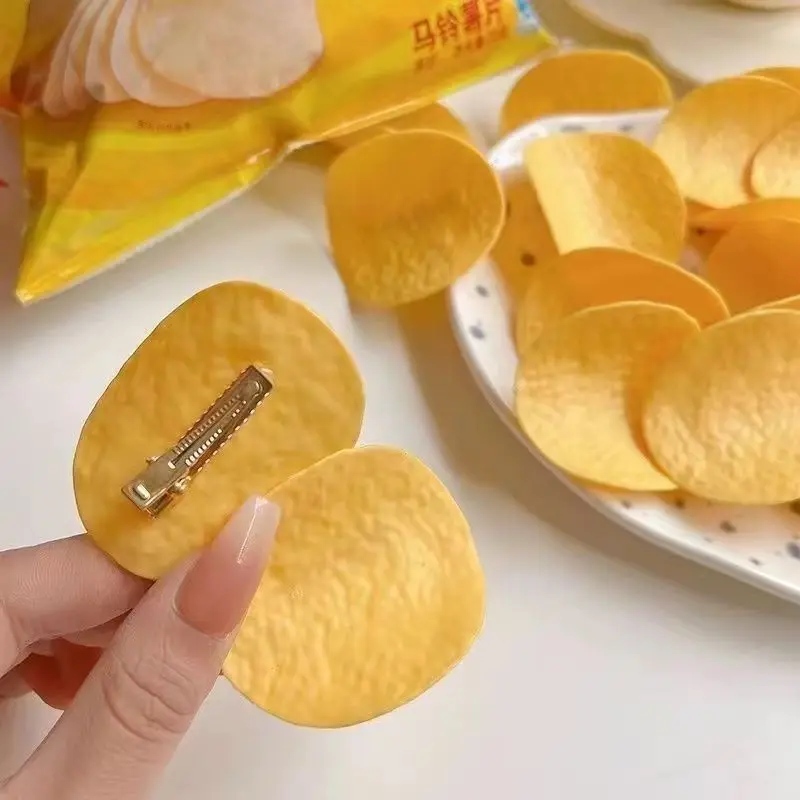 Funny potato chip hair clip cu - đánh giá và giá Hair Bundles